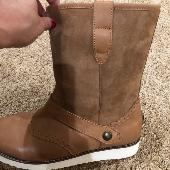 New! Men\'s Australia Luxe Collective Yolo Genuine Sheepskin Boot CHESTNUT US 1O main image 4
